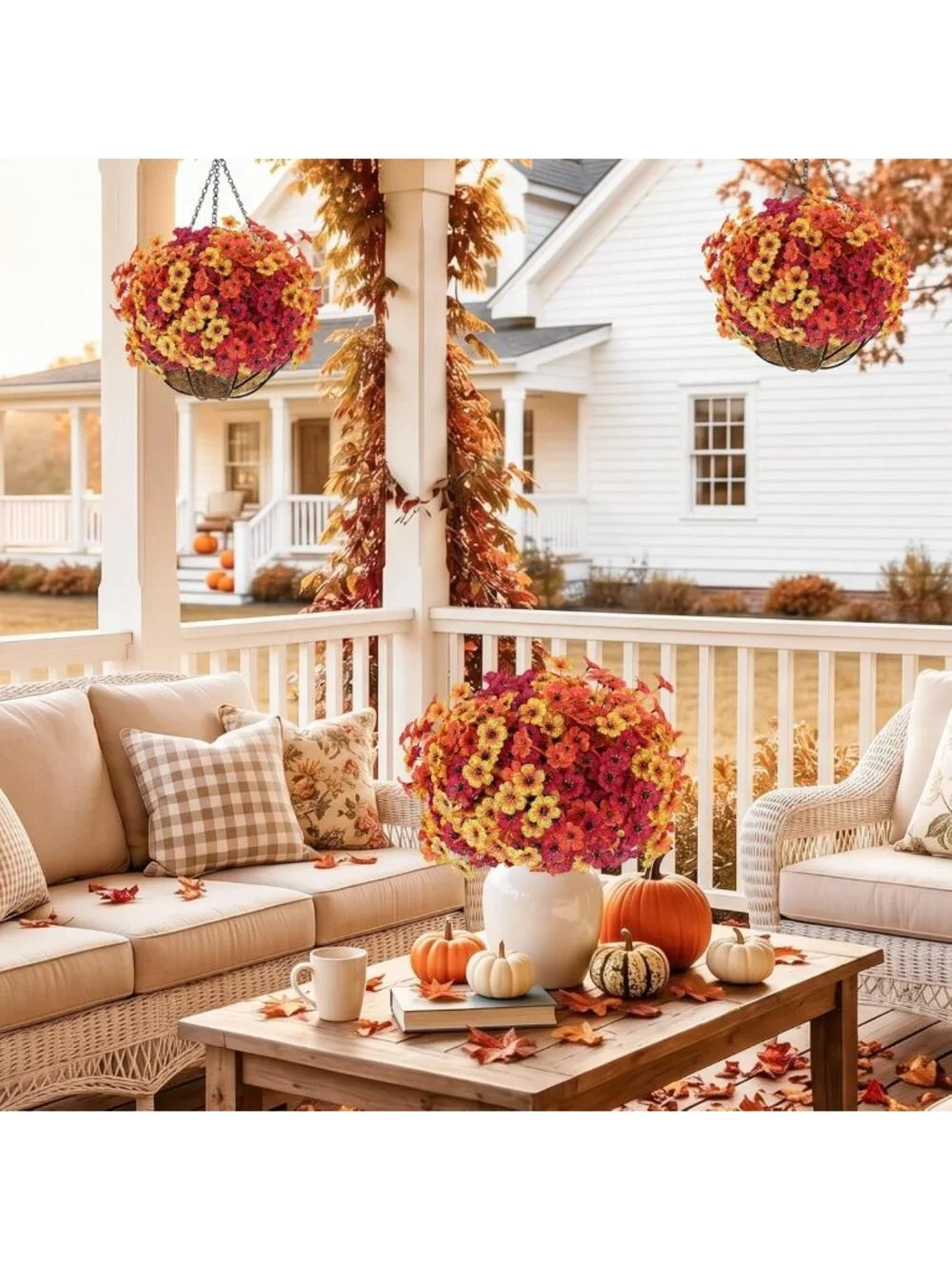 60 Pack Fall Mums Artificial Flowers for Home Decor & Events - Indoor/Outdoor